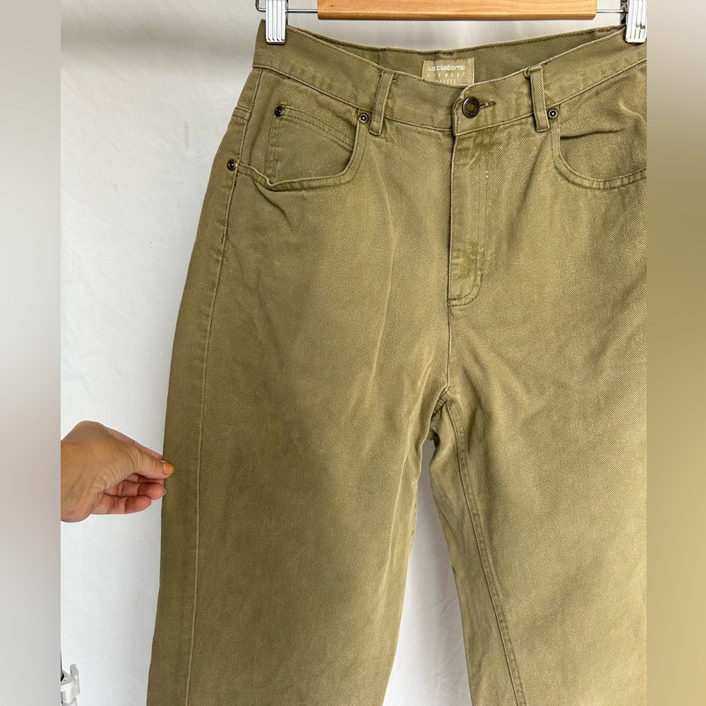 Vintage Liz Claiborne Wheat High Rise Pinched Waist Straight Leg Jeans size 8R - Picture 6 of 8